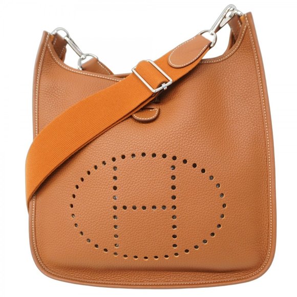 Hermes Hermès Evelyn 3PM Shoulder Bag, Taurillon Clemence Leather, Gold, Doub... - Picture 1 of 9